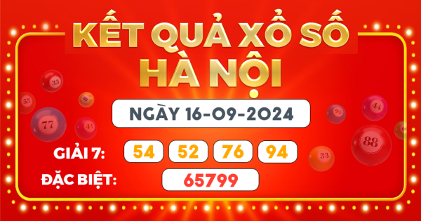 Kết quả xổ số Hà Nội ngày 16/9/2024