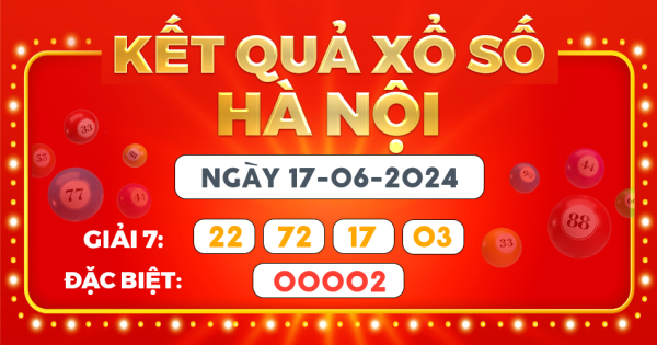 Kết quả xổ số Hà Nội ngày 17/6/2024