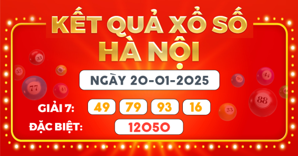 Kết quả xổ số Hà Nội ngày 20/1/2025