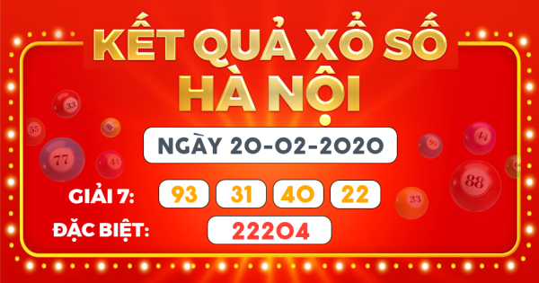 Kết quả xổ số Hà Nội ngày 20/2/2020