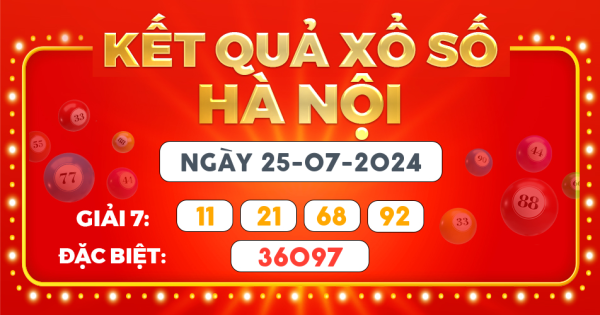 Kết quả xổ số Hà Nội ngày 25/7/2024