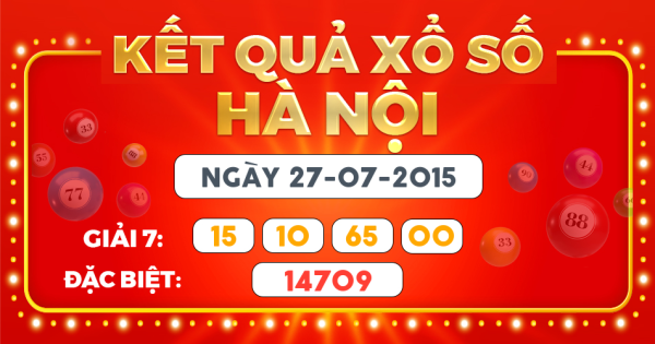 Kết quả xổ số Hà Nội ngày 27/7/2015