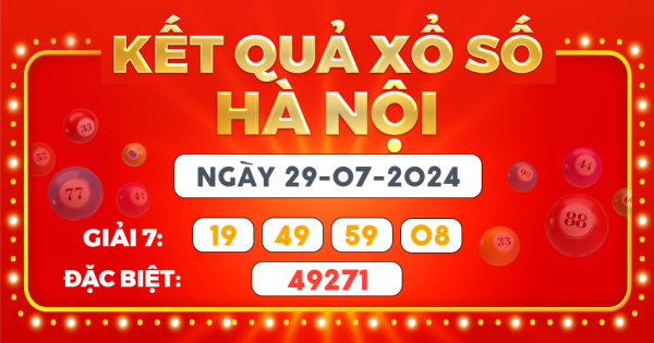 Kết quả xổ số Hà Nội ngày 29/7/2024